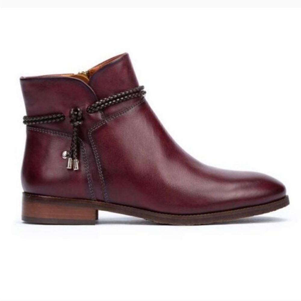 Pikolinos Royal NAW4D-8908 Garnet Leather Ankle Booties Boots sz 36